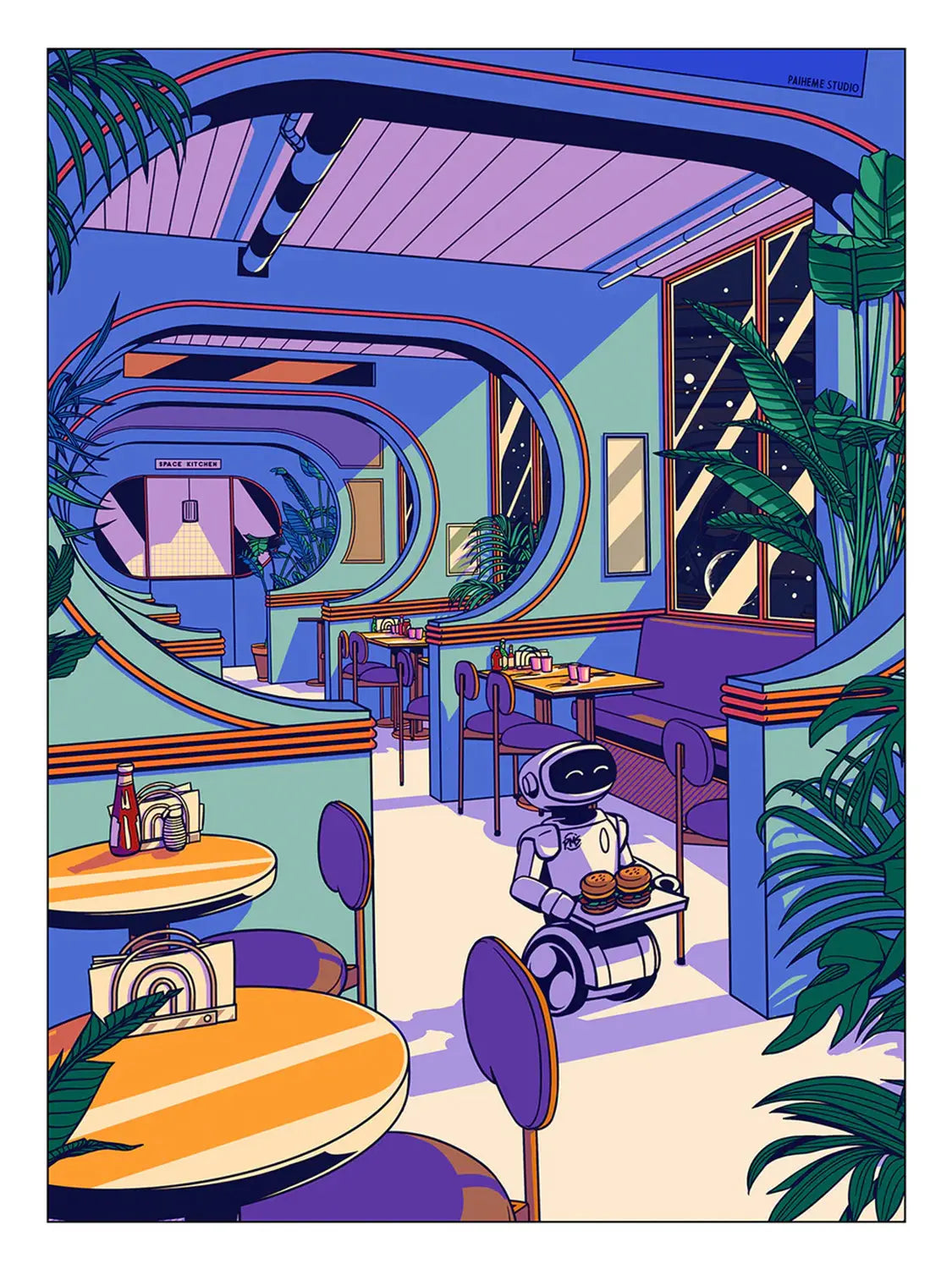 Devanture magasin japonais Space Coffee, visuel complet