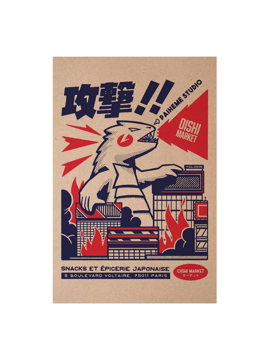 Carte postale japon Kaiju Attack