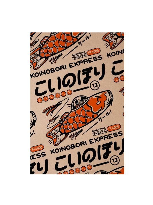 Carte postale japon Koinobori Express Pattern