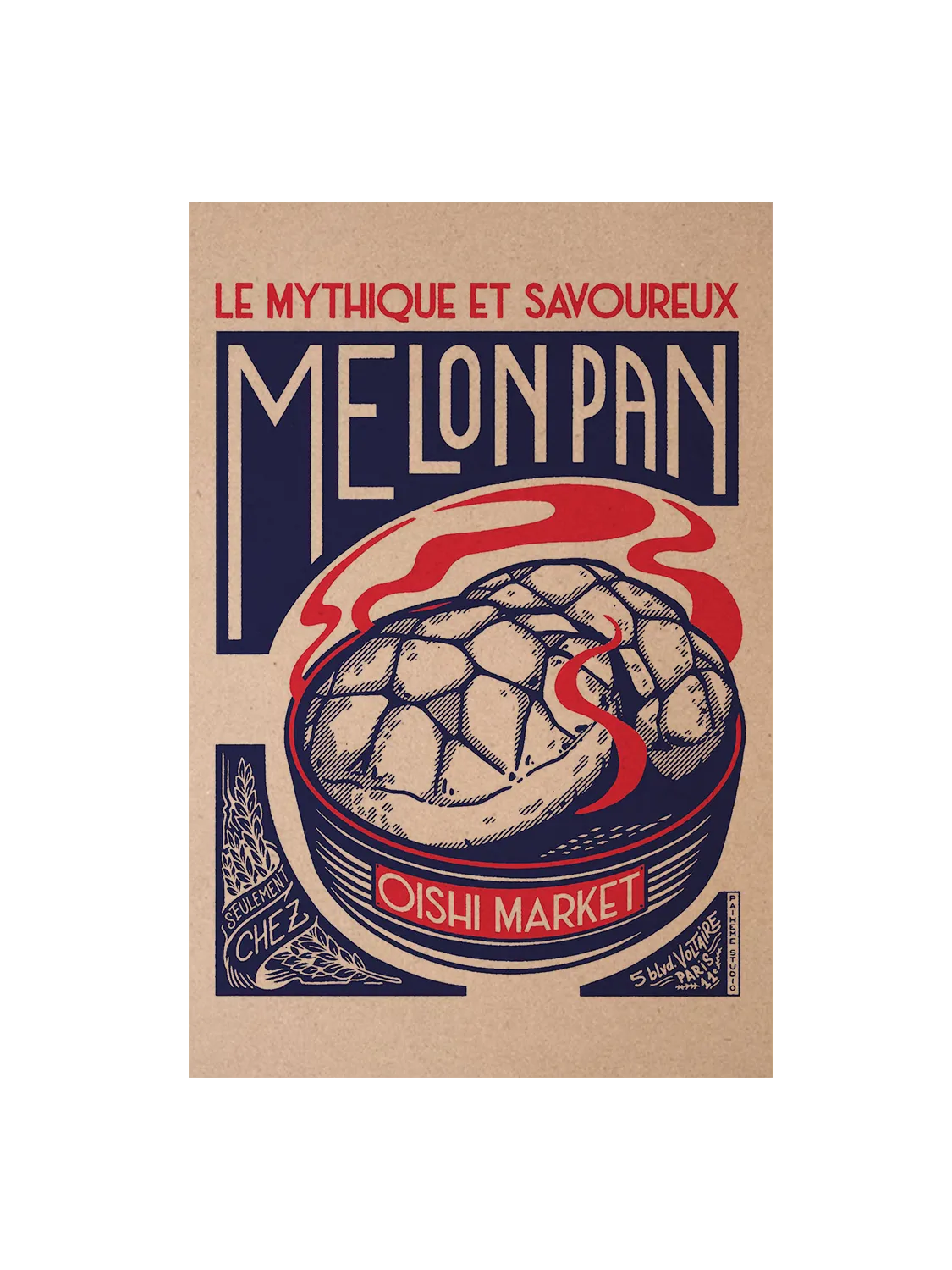 Carte postale japon Melon Pan
