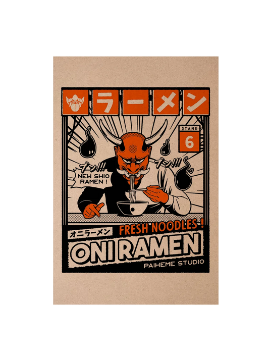 Carte postale japon Oni Ramen