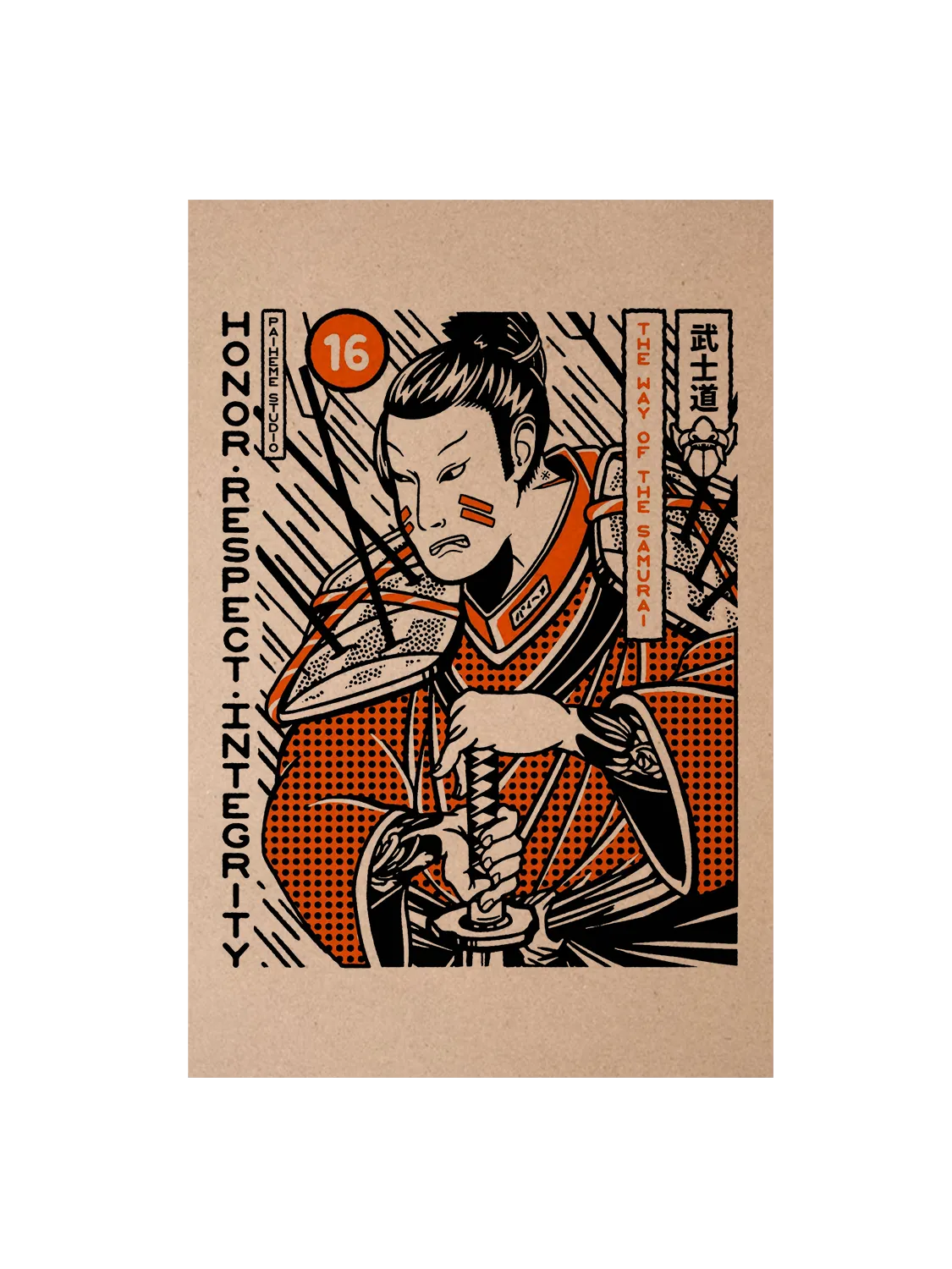 Carte postale japon Samurai