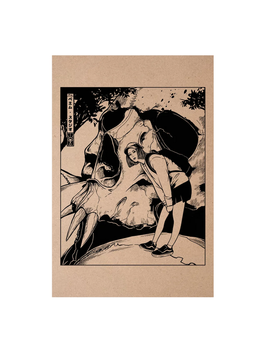 Carte postale vintage Skull Girl