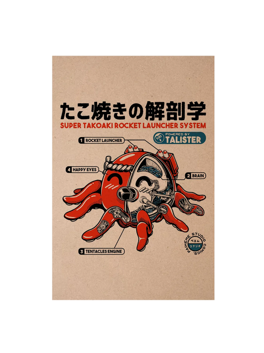 Carte postale japon Takoyaki Rocket