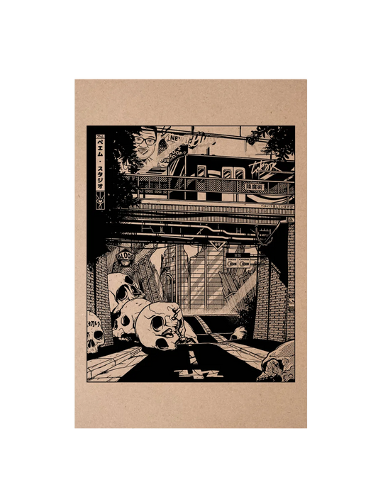 Carte postale japon Tokyo Skull