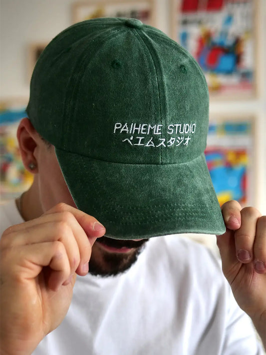 Casquette japonais Paiheme Studio verte, vue de face