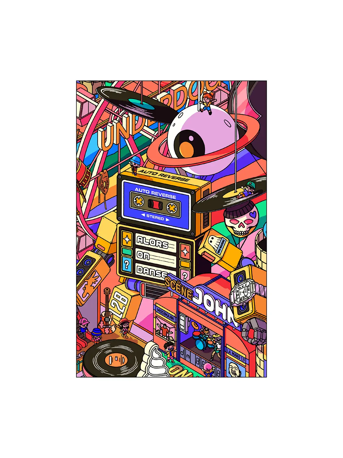 Carte postale Robot Festival Beauregard, visuel complet