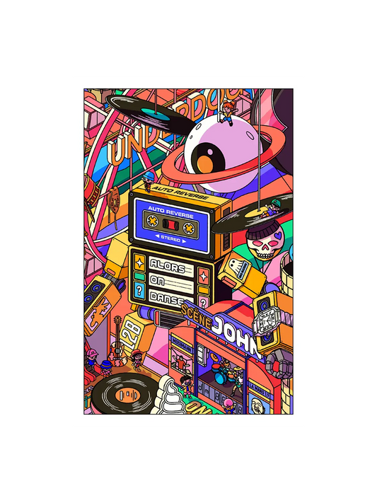 Carte postale Robot Festival Beauregard, visuel complet