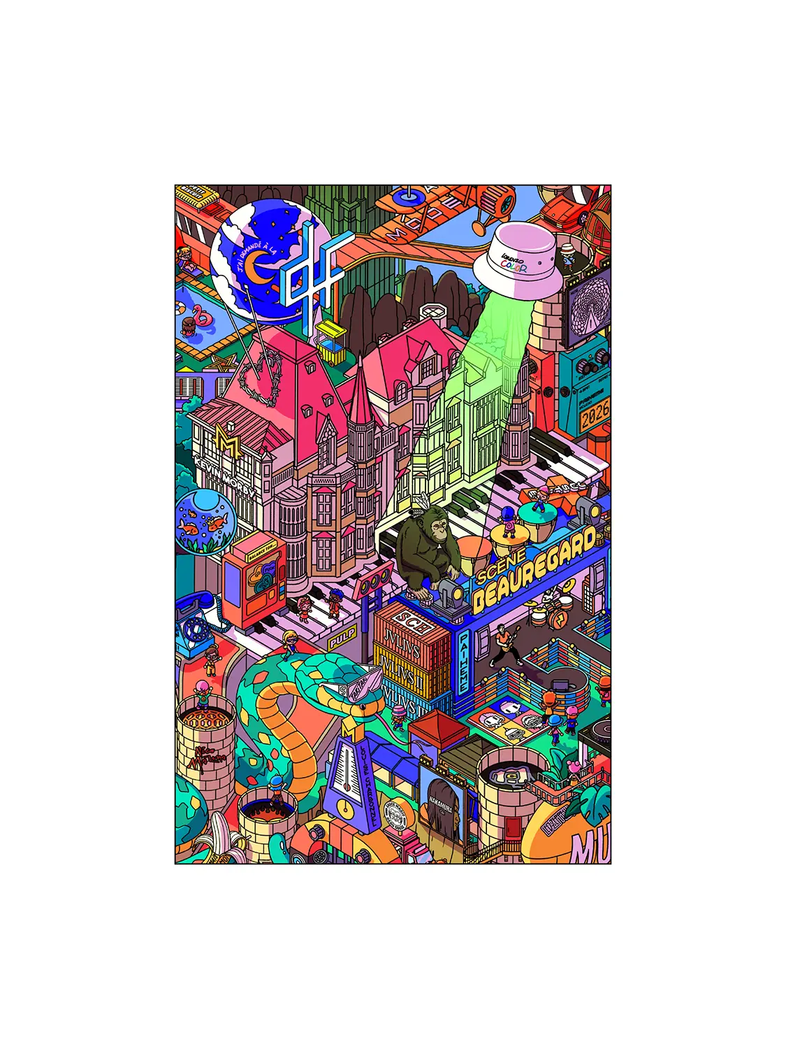 Carte postale Château Festival Beauregard, visuel complet