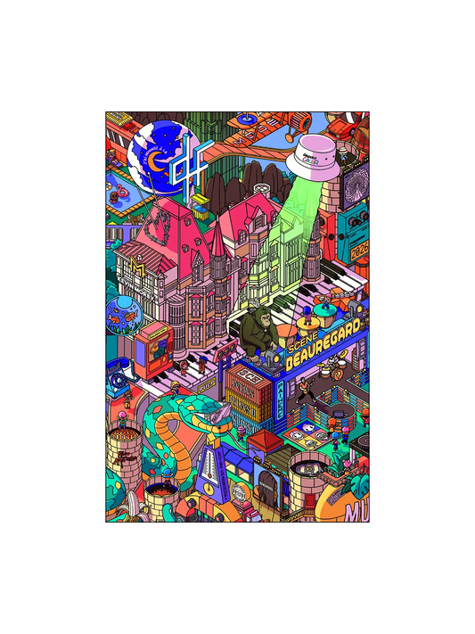 Carte postale Château Festival Beauregard, visuel complet