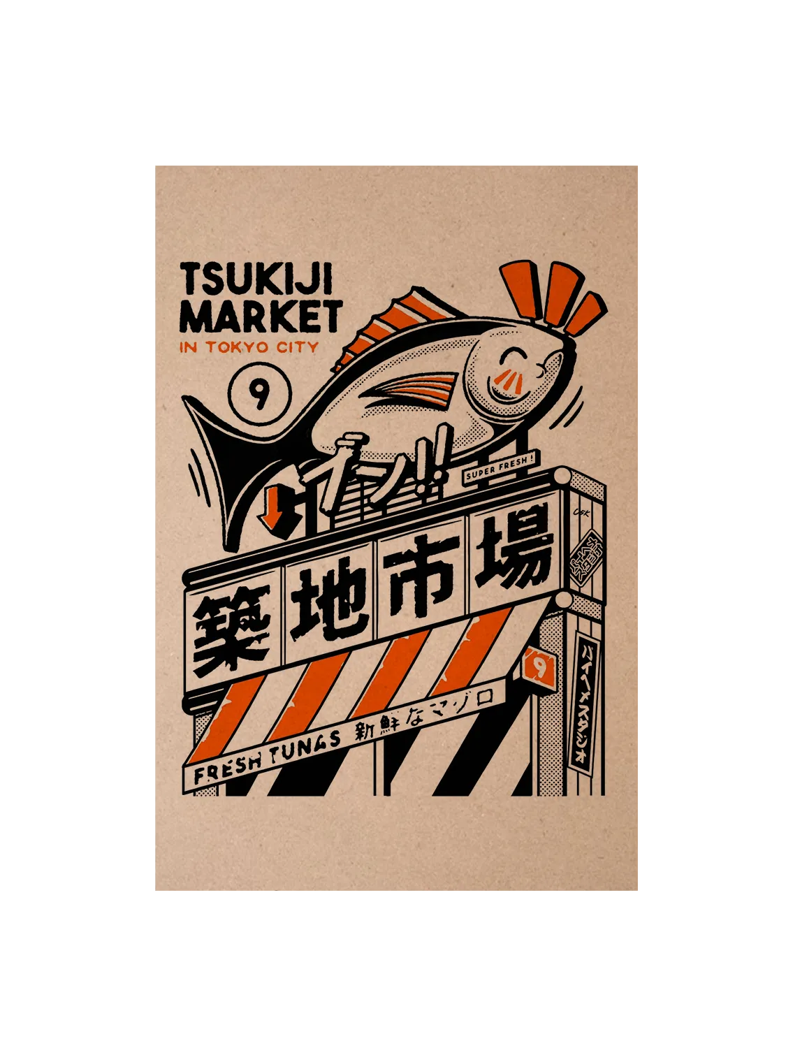 Carte postale japon Tsukiji Market