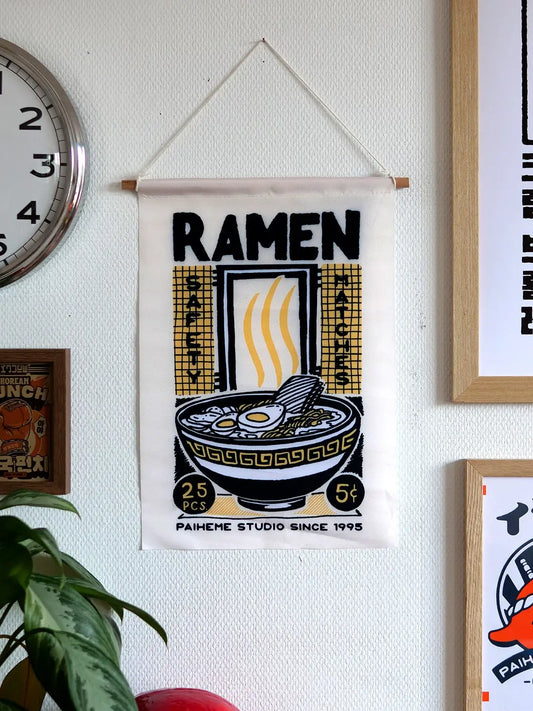 Drapeau Ramen, fanion illustré