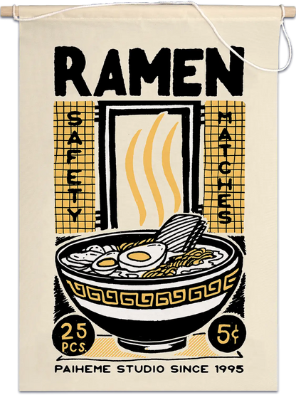 Drapeau Ramen, fanion illustré