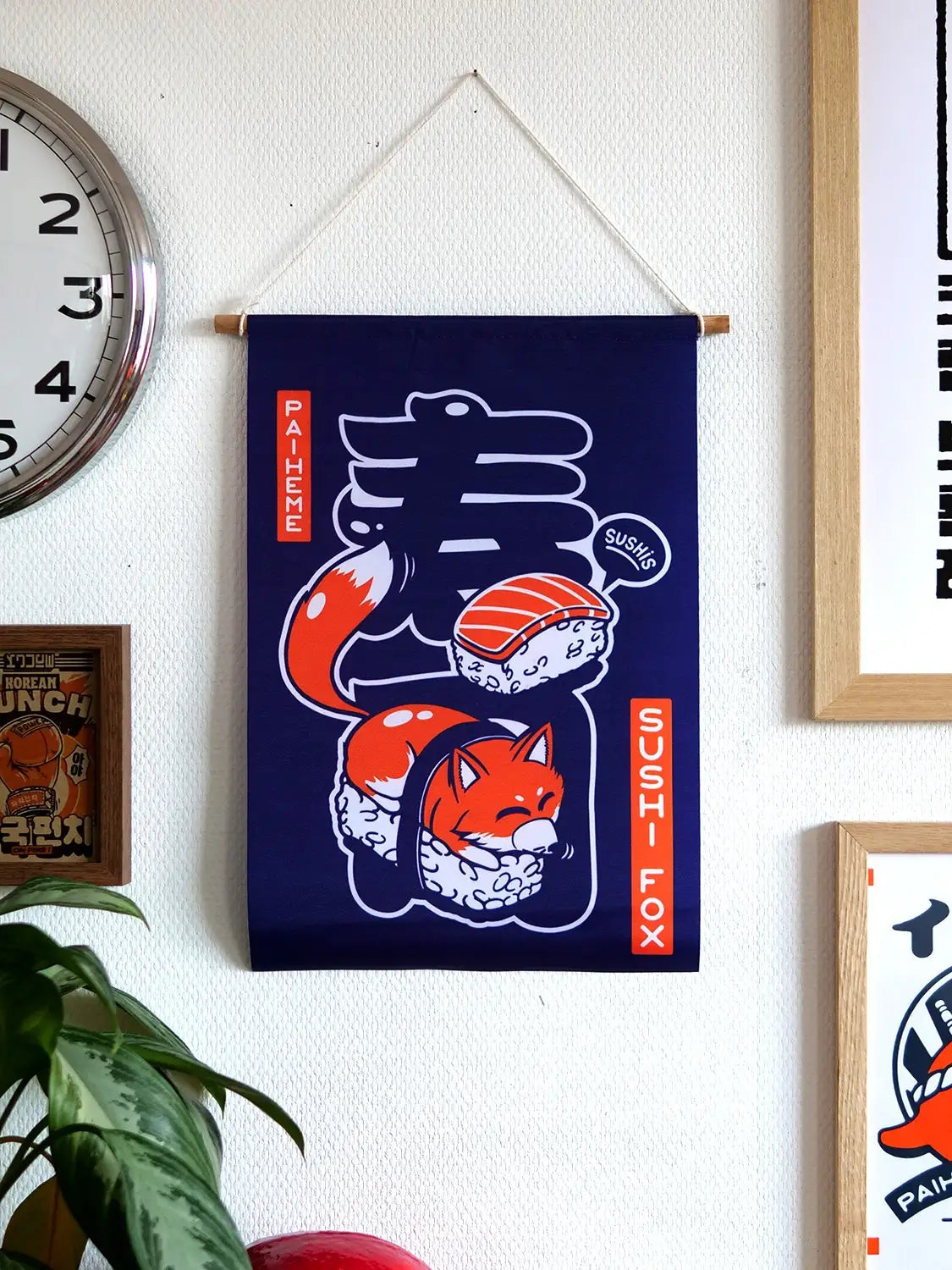 Drapeau Sushifox, fanion illustré