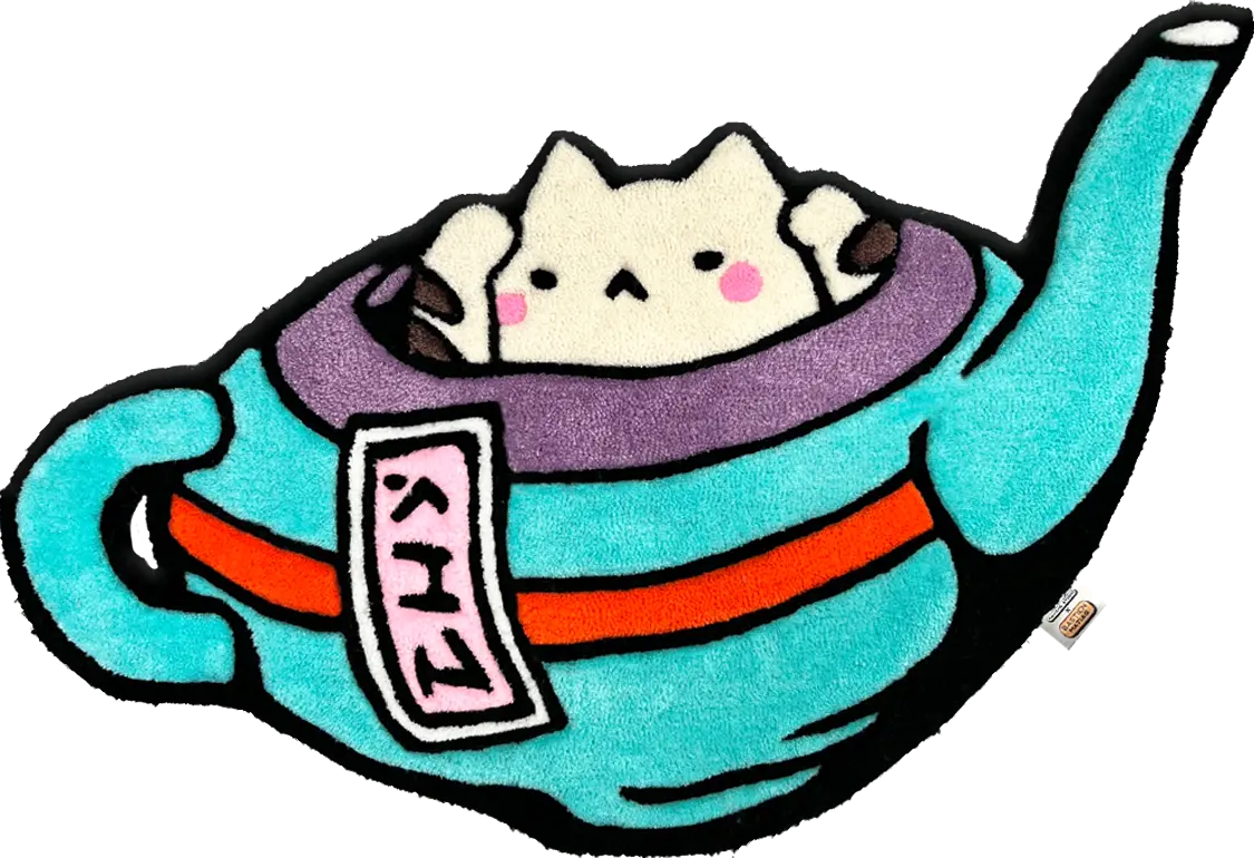 CAT TEA POT TAPIS TUFTÉ🧶