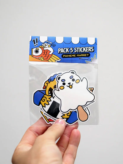 PACK 5 STICKERS CO FOOD
