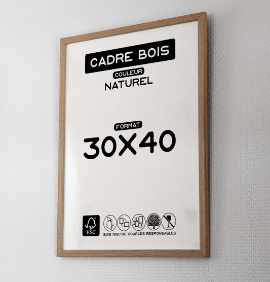 CADRE Bois Naturel 30x40cm 🖼️