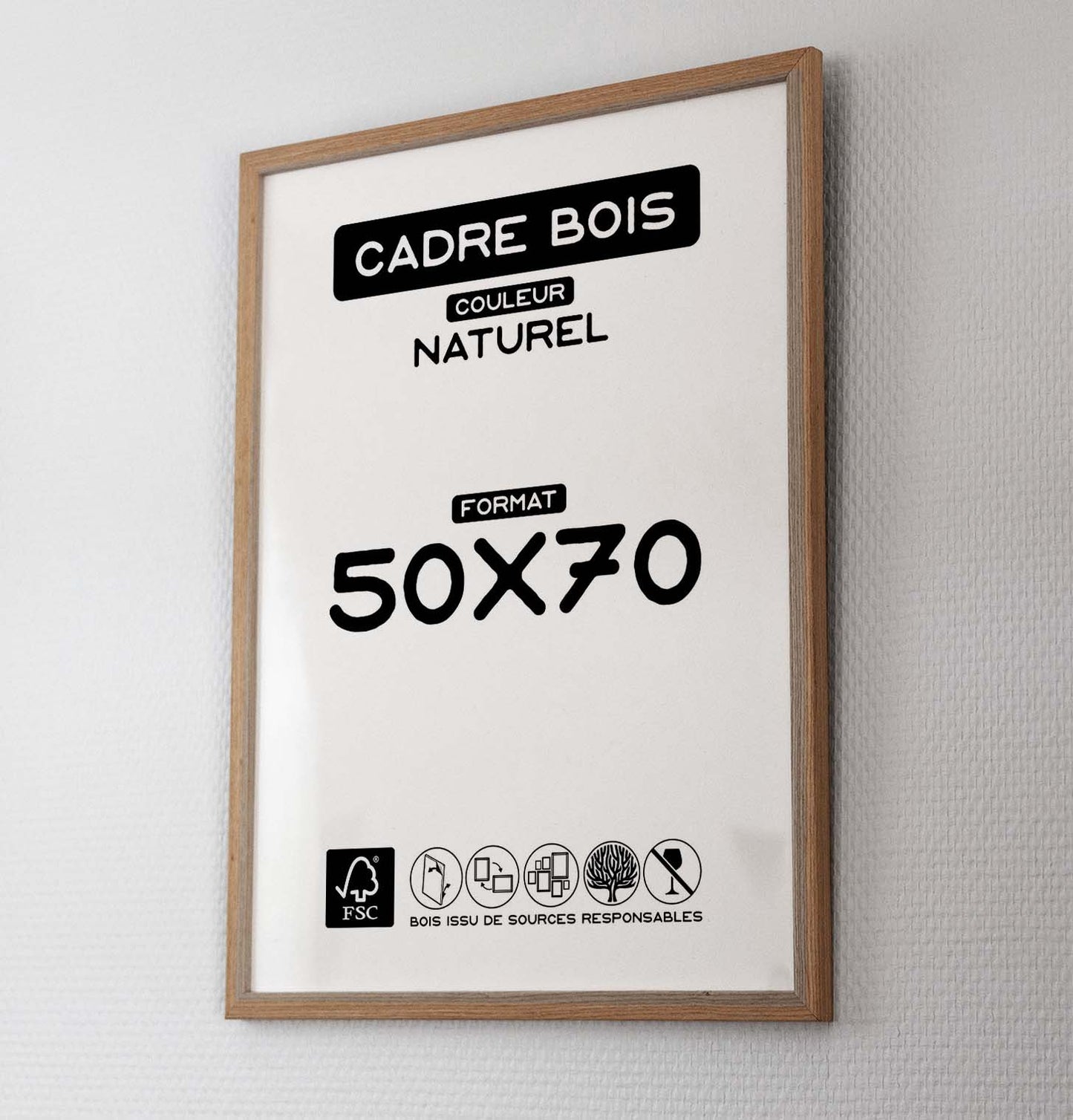 CADRE Bois Naturel 50x70cm 🖼️