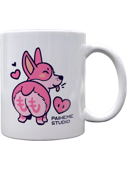 Mug japonais Corgi, illustration complète