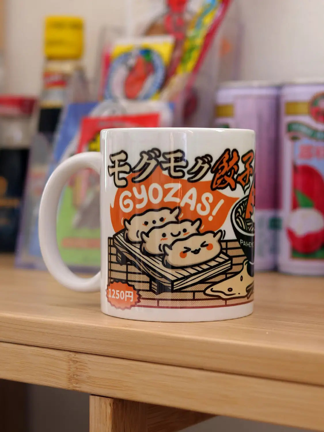 Tasse à thé japonaise Gyoza, illustration gourmande