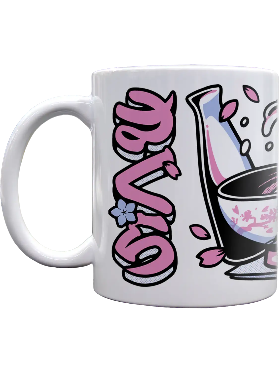 Mug motif japonais Sake, vue de profil