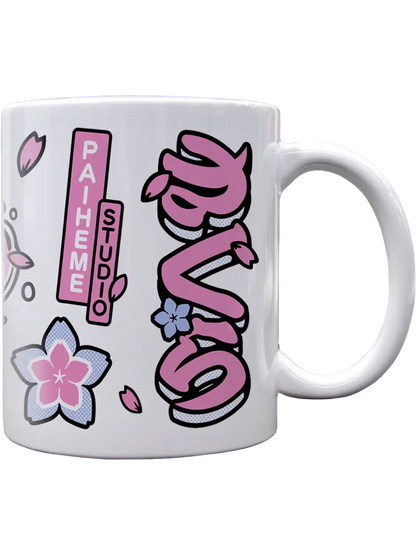 Mug motif japonais Sake, illustration complète