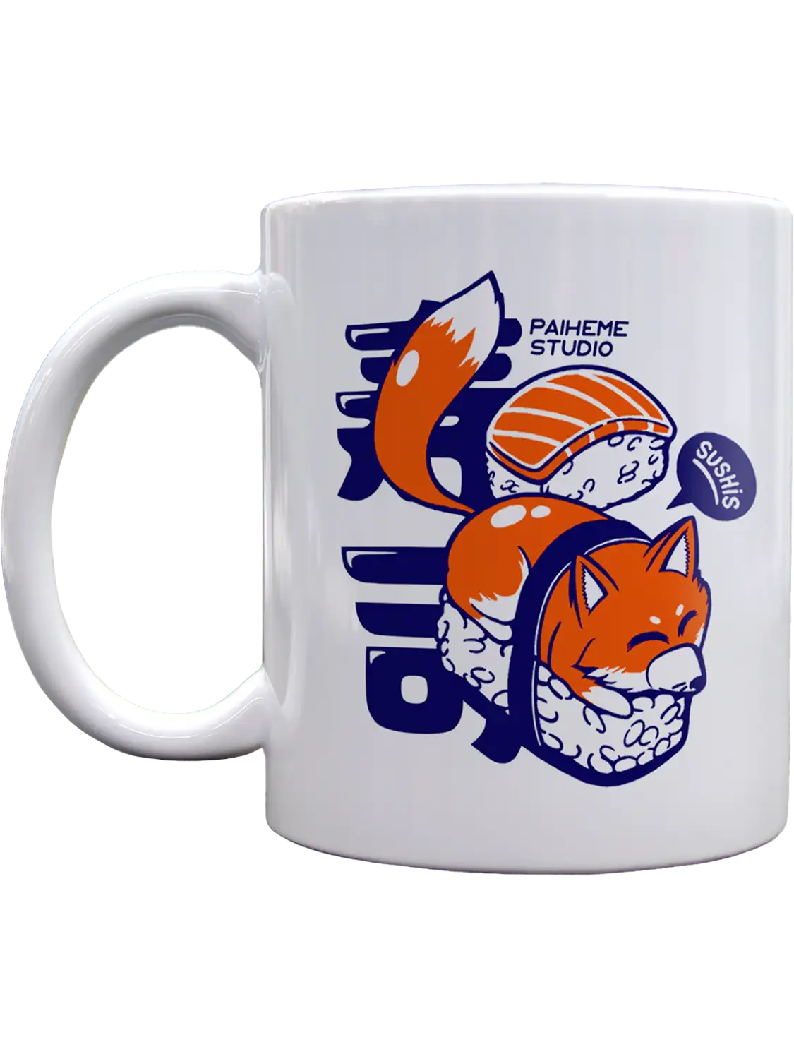 Mug style japonais Sushifox, vue de profil