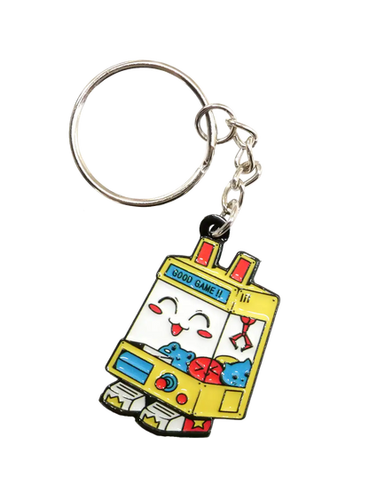 Porte-clé japonais kawaii UFO émaillé, illustration vintage
