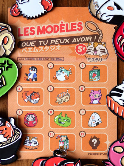 Porte-clés mystère japonais, exemples de modèles possibles