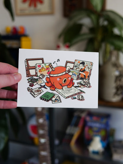 Carte postale Poulpi Peinture