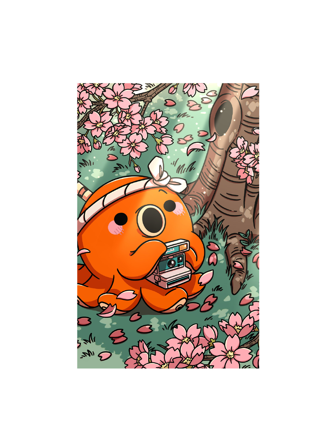 Carte postale Poulpi Sakura