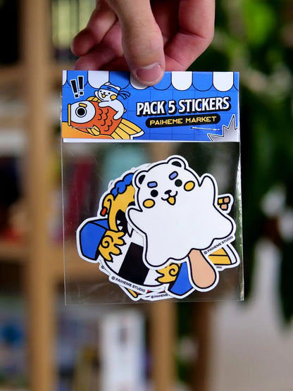 PACK 5 STICKERS CO FOOD