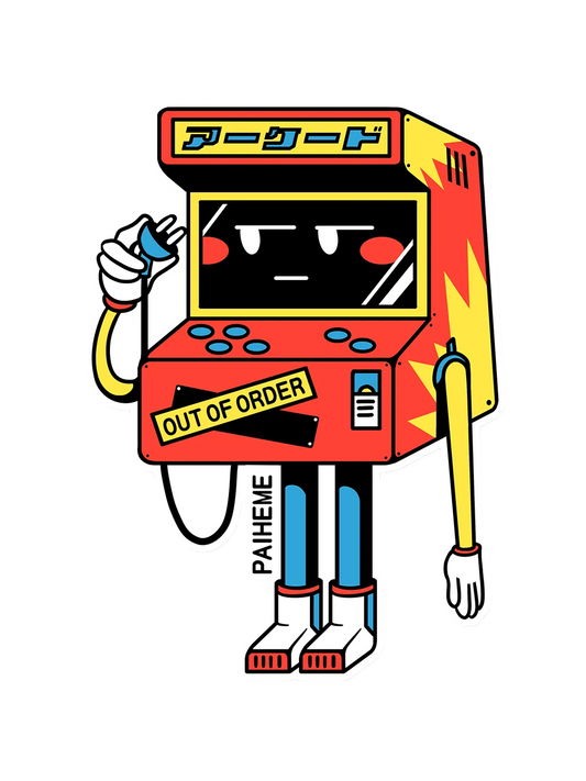 Sticker Bored Arcade, sticker japonais vinyle brillant