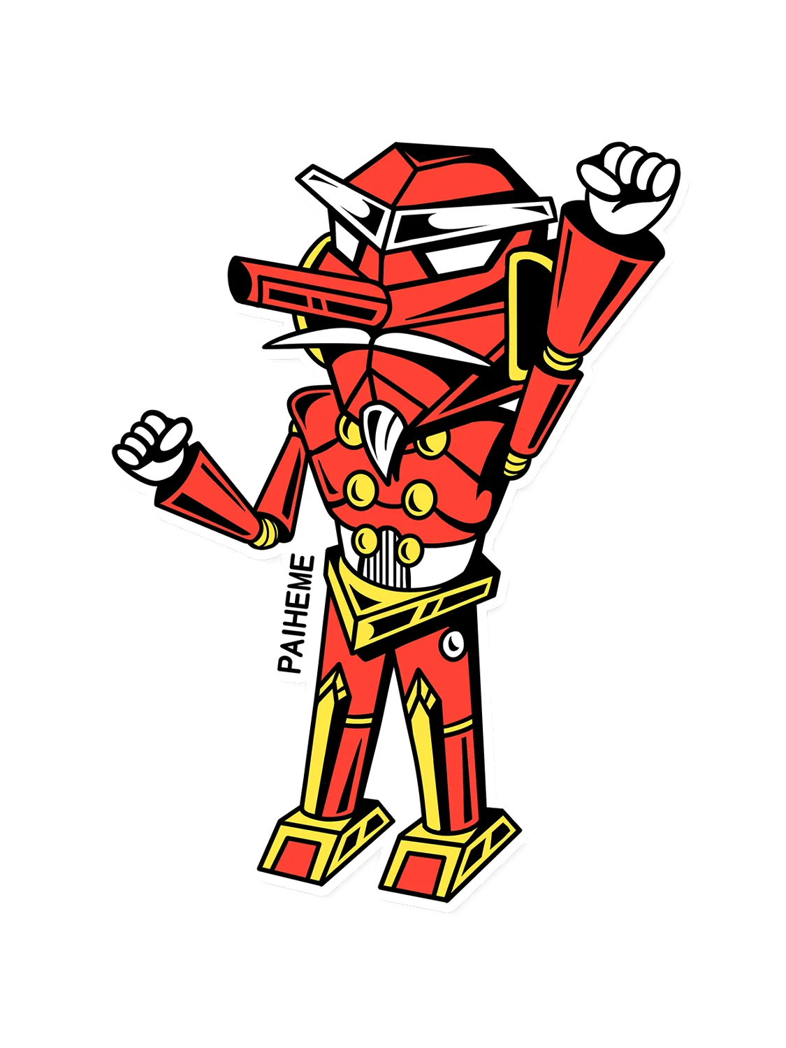 Sticker Meca Tengu, collection Retro Toys vinyle brillant