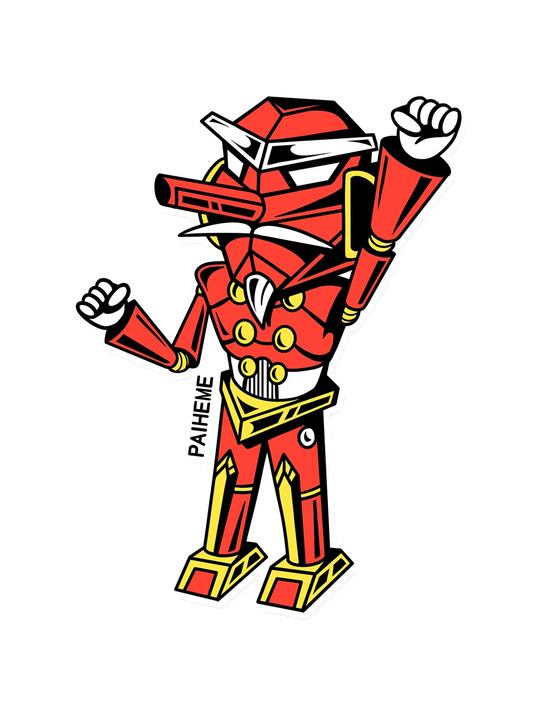 Sticker Meca Tengu, collection Retro Toys vinyle brillant