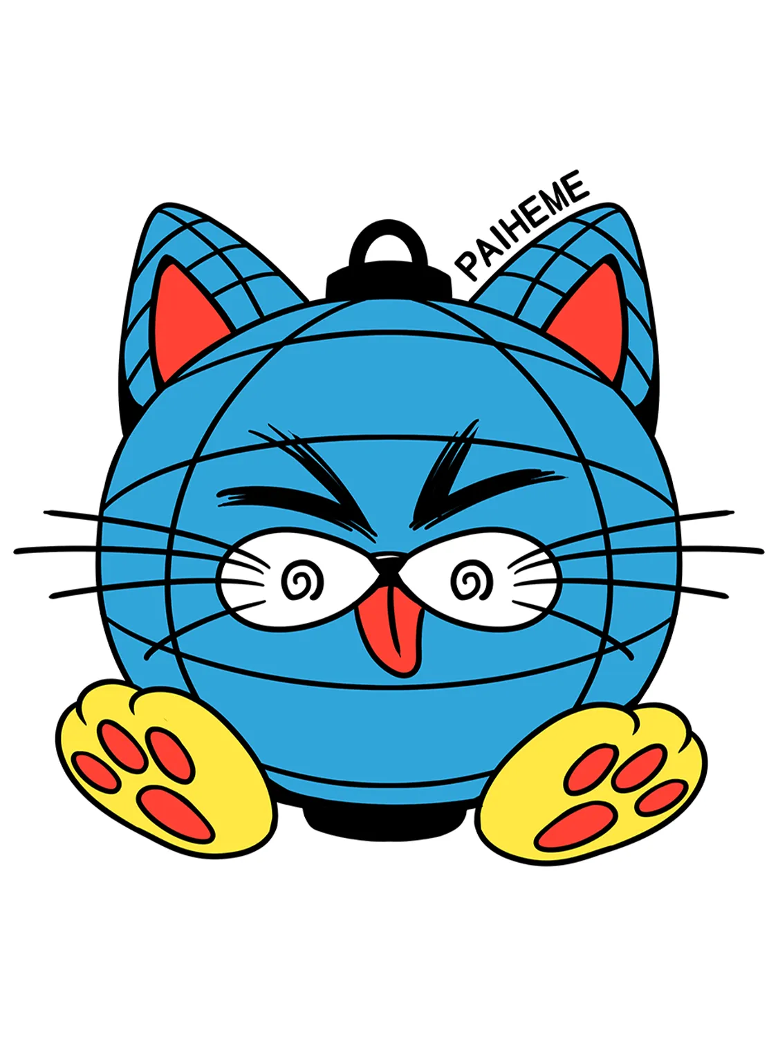 Sticker Neko Lantern, collection Retro Toys vinyle brillant