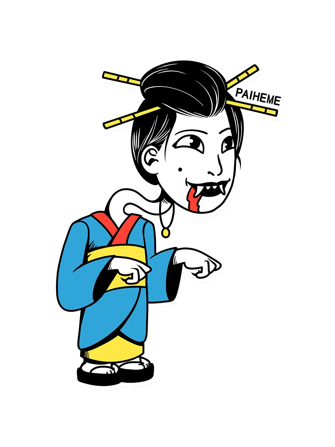 Sticker Rokurokubi, collection Retro Toys vinyle brillant