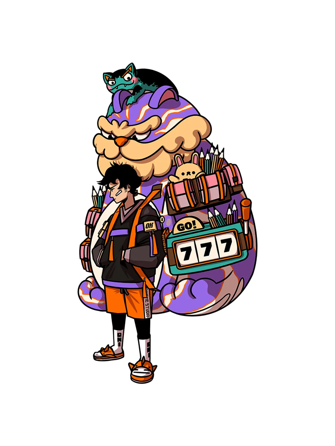 Sticker Backpack, collection Konbini Japonais vinyle brillant