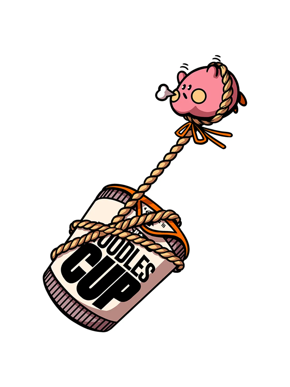 Sticker personnage kawaii dans un gobelet, collection Konbini Japonais