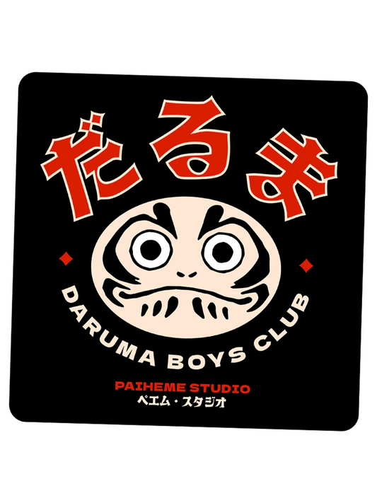 Sticker Daruma Square, stickers japonais vinyle brillant