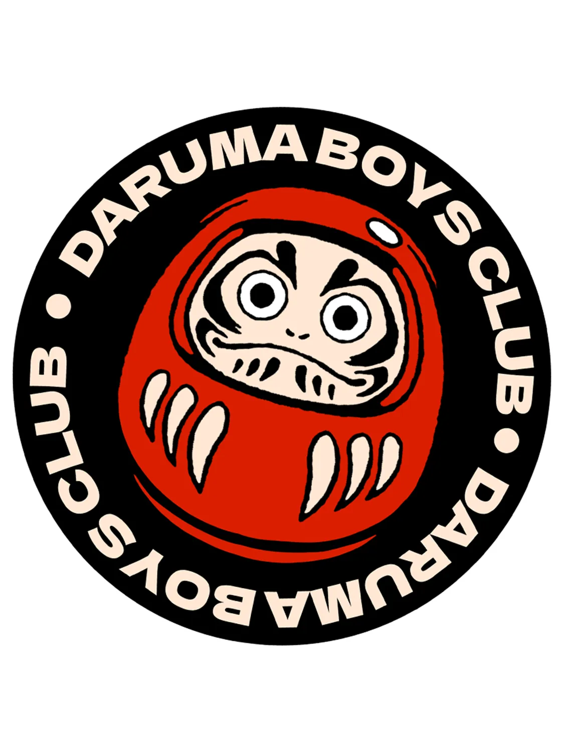 Sticker Daruma Circle, stickers japonais vinyle brillant