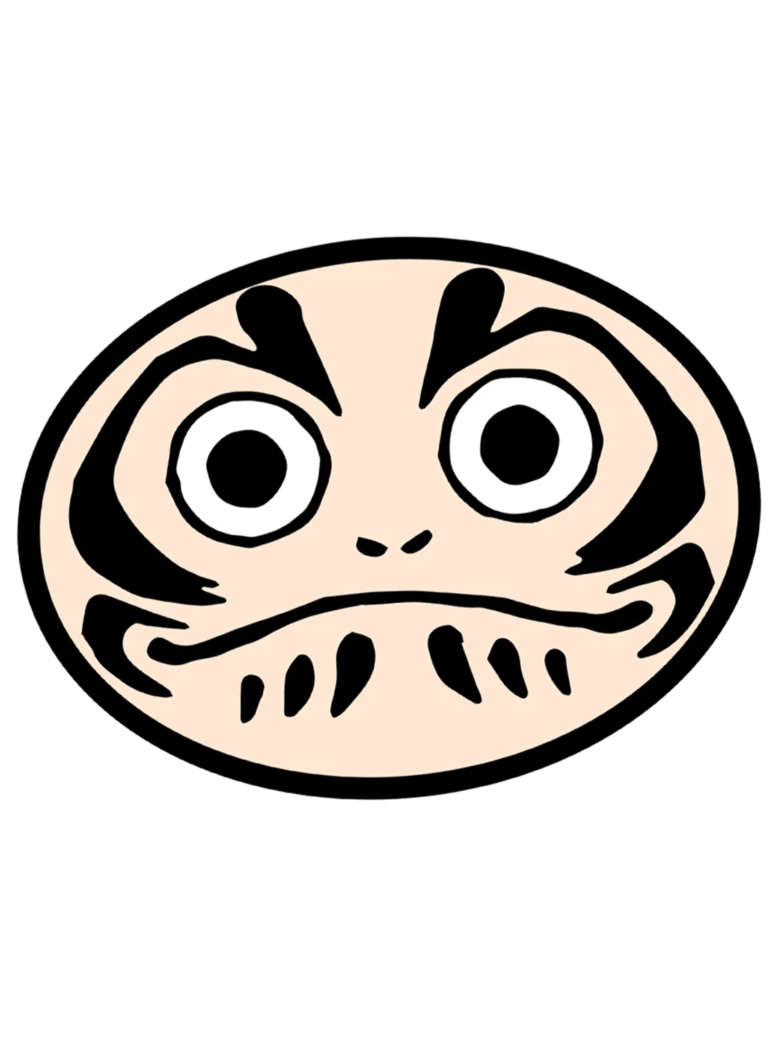 Sticker Daruma Face, autocollant japonais vinyle brillant
