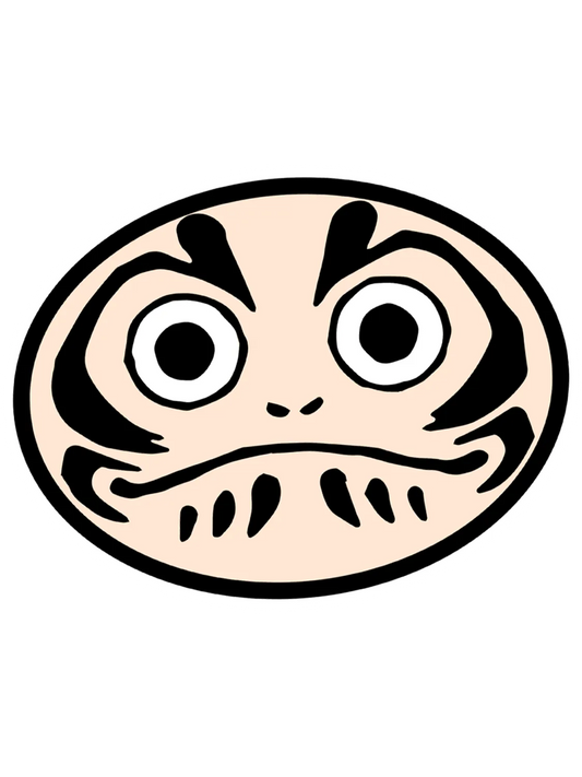Sticker Daruma Face, autocollant japonais vinyle brillant