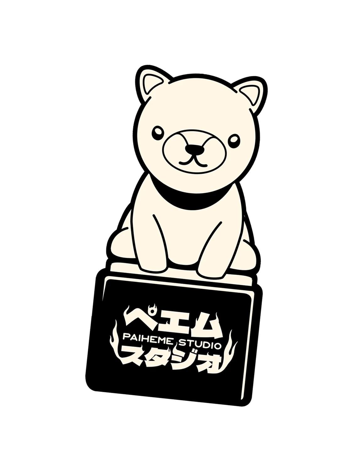 Sticker Hachiko, autocollant japonais vinyle brillant