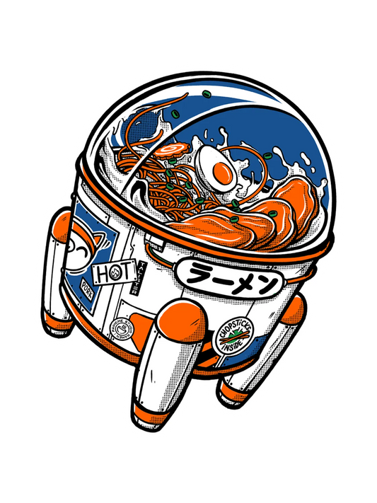 Sticker Intergalactic Ramen, sticker japonais vinyle brillant