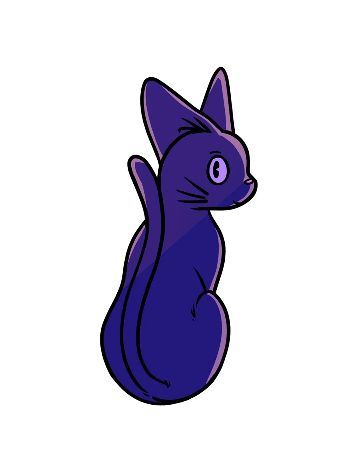 Sticker petit chat noir, vinyle brillant édition limitée
