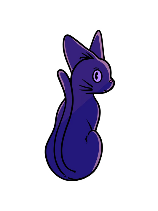 Sticker petit chat noir, vinyle brillant édition limitée