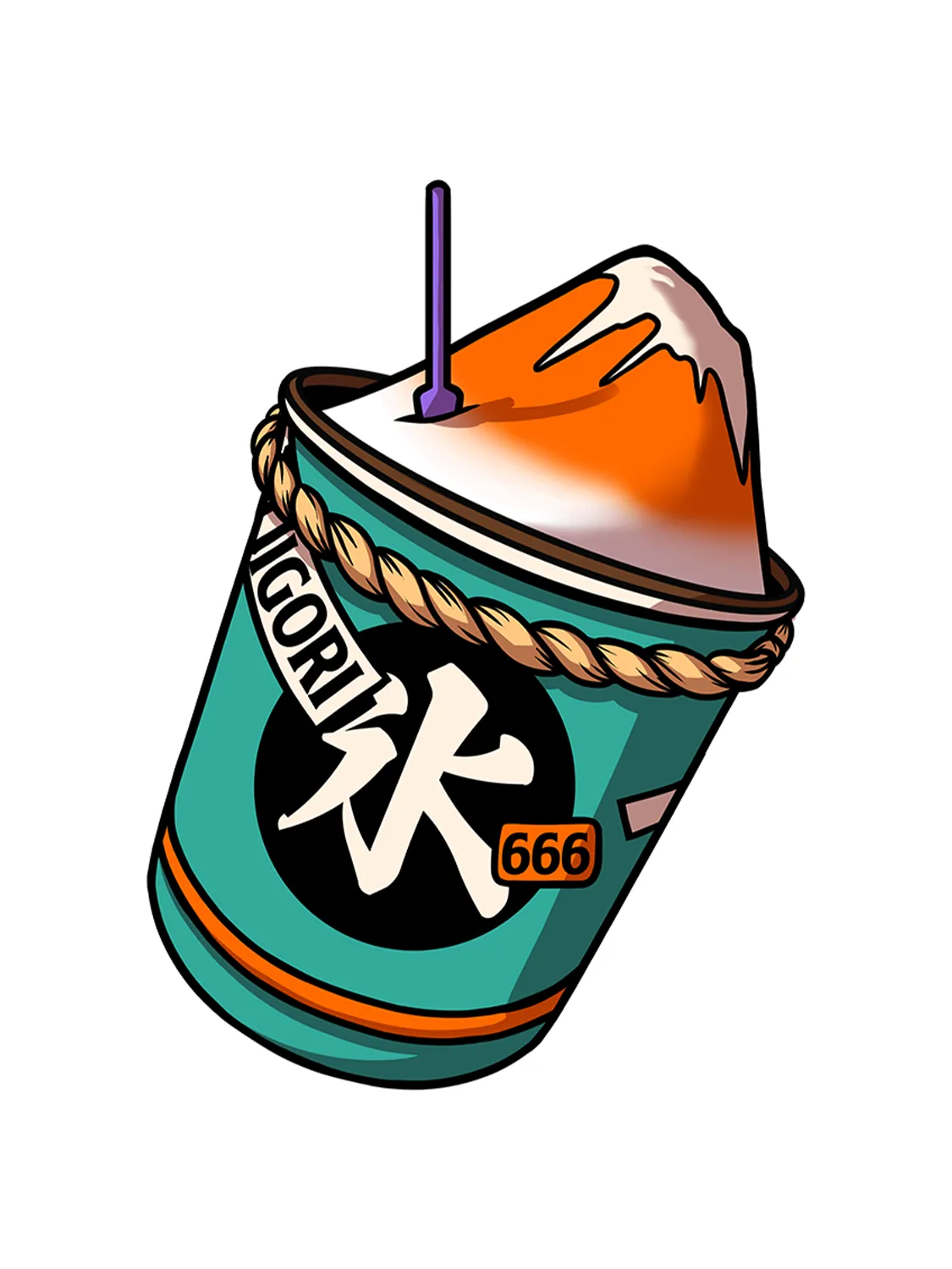 Sticker Kakigori, collection Konbini Japonais vinyle brillant