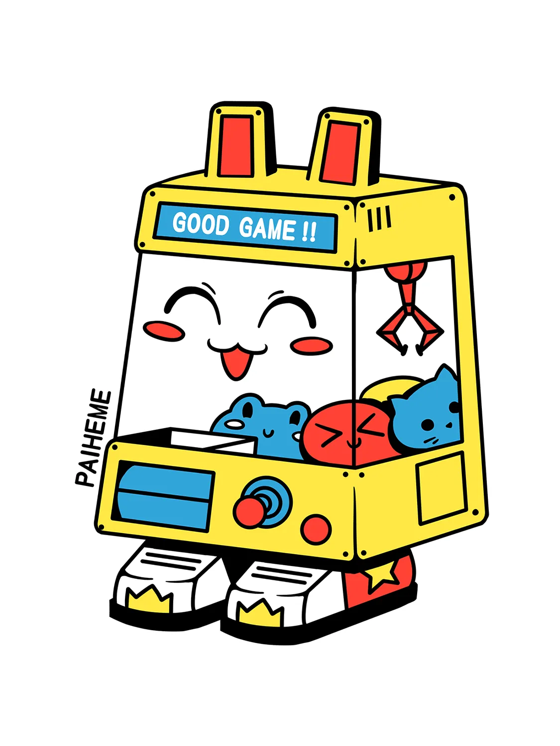 Sticker Kawai UFO, collection Retro Toys vinyle brillant