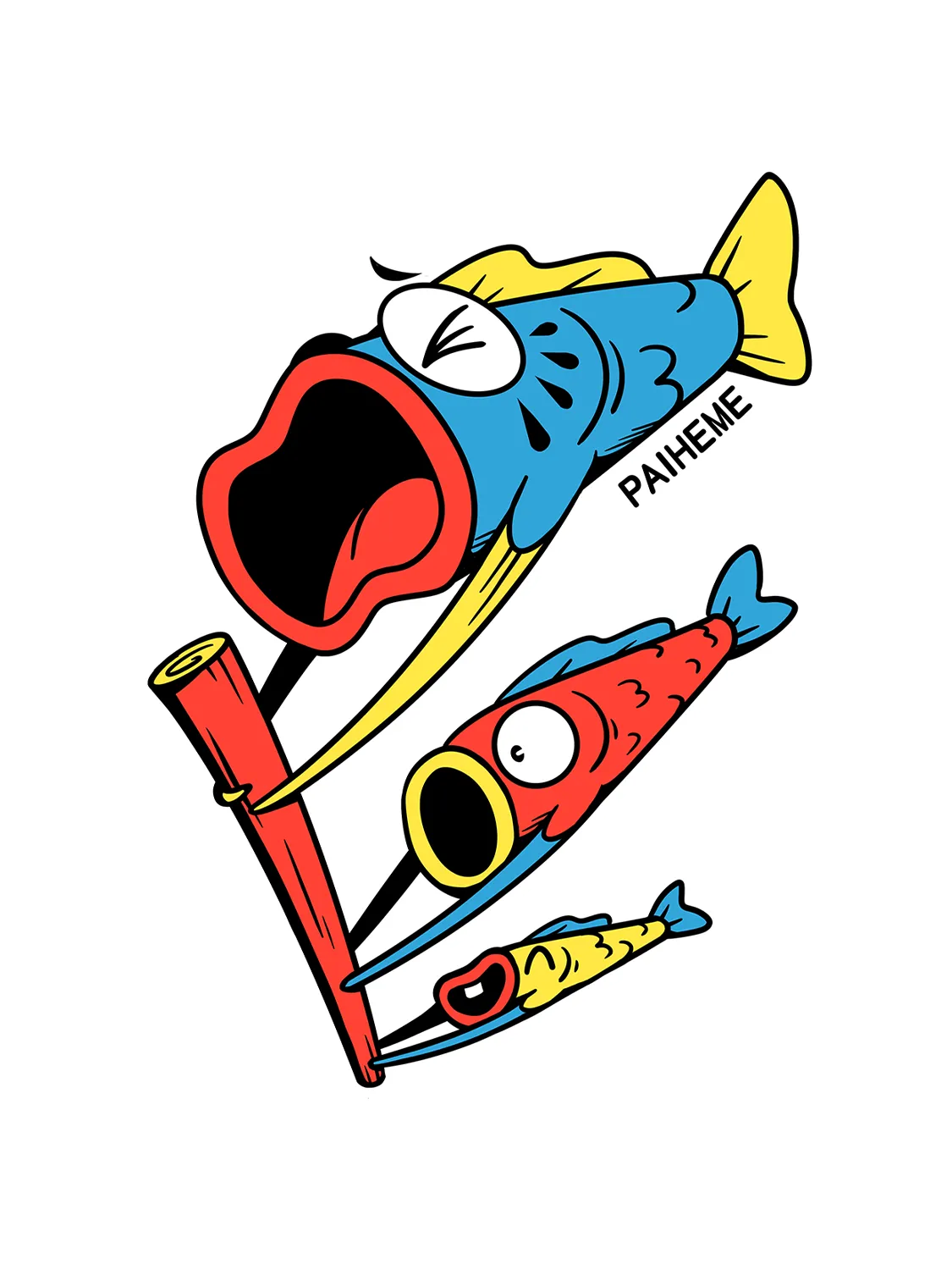 Sticker Koinobori Family, collection Retro Toys vinyle brillant